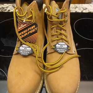 NWOB Mens Sketchers Memory Foam Steel Toe Work Boots Size 10